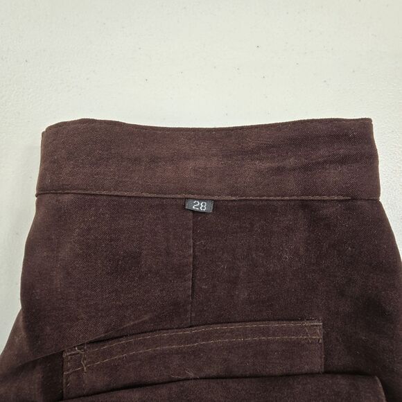 Vintage Chalie Chalie Velvet Slacks Brown  Pants Back Pocket Design Size 28 - Picture 6 of 16
